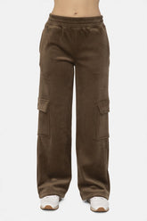 Mono B Elastic Waist Corduroy Cargo Pants with Adjustable Fit & Ample Storage